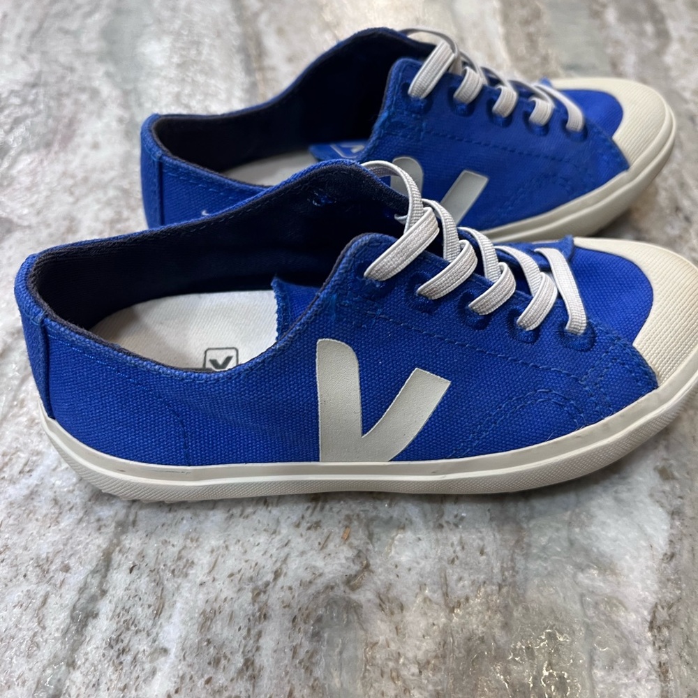 Veja Royal Blue Canvas Sneakers with White Details